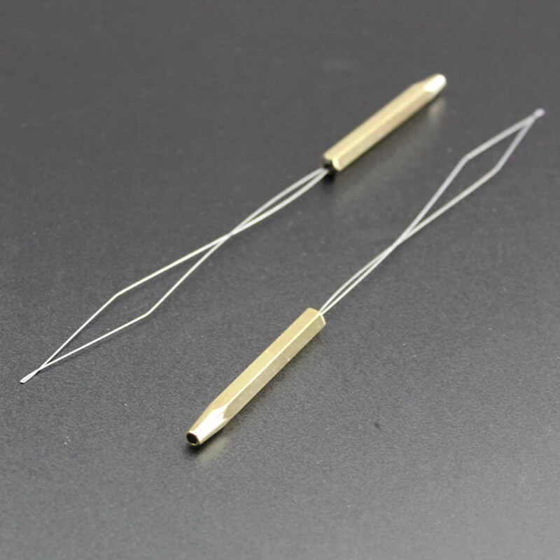 1x Brass Bobbin Threader Fly Fishing Tying Thread Half Hitch Tool Bug Binding