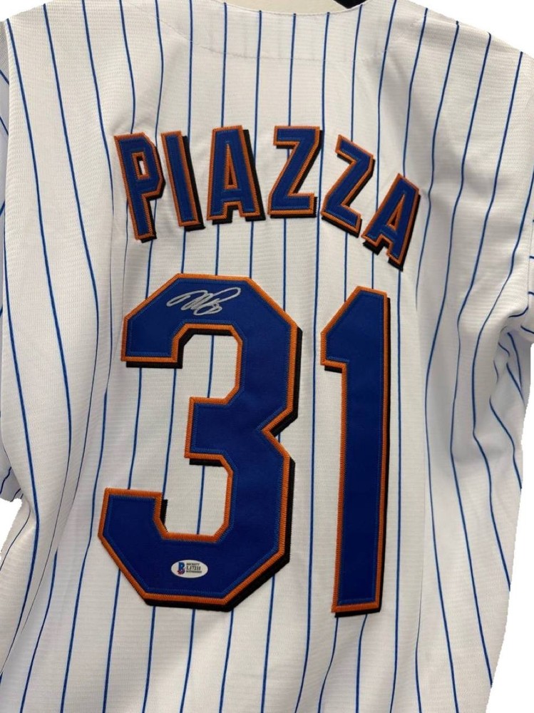Hand Signed METS Team Jersey Autographed Mike Piazza BAS COA
