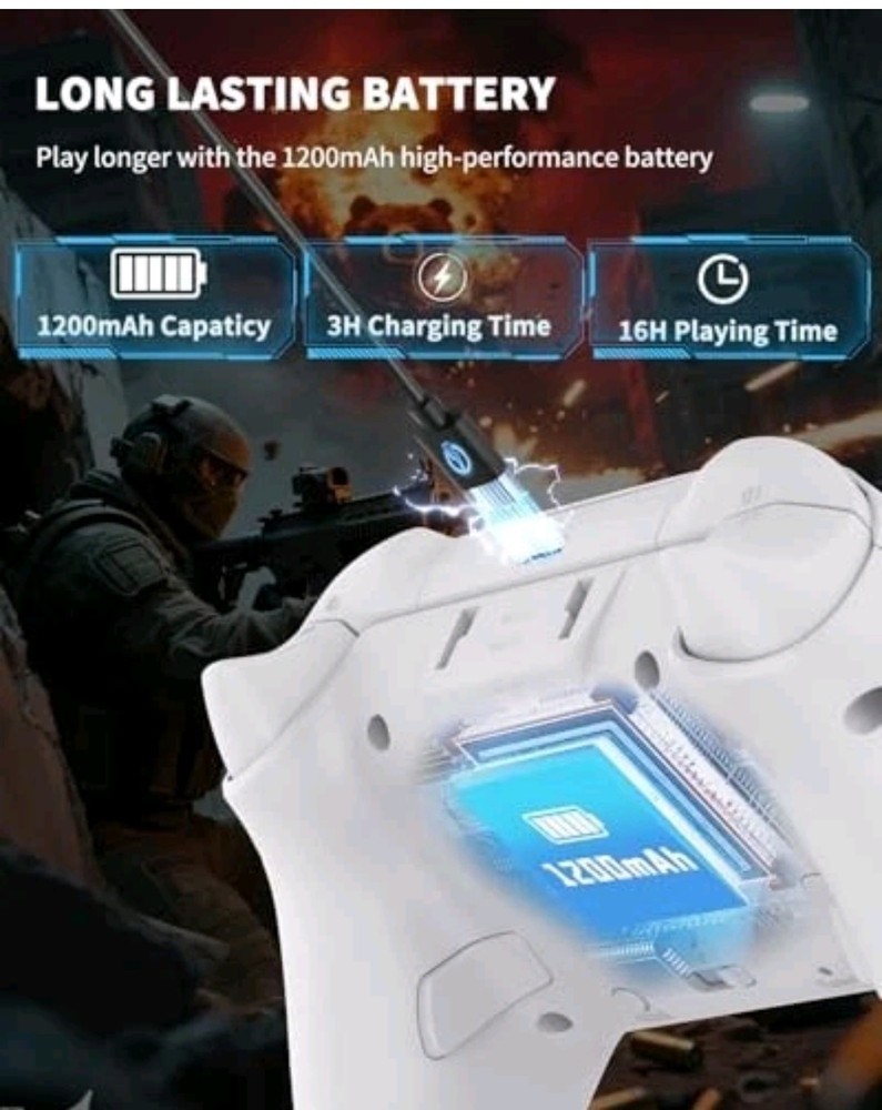 Bcofo Wireless Mobile Game Controller for iOS/iPhone/Android/Cell White