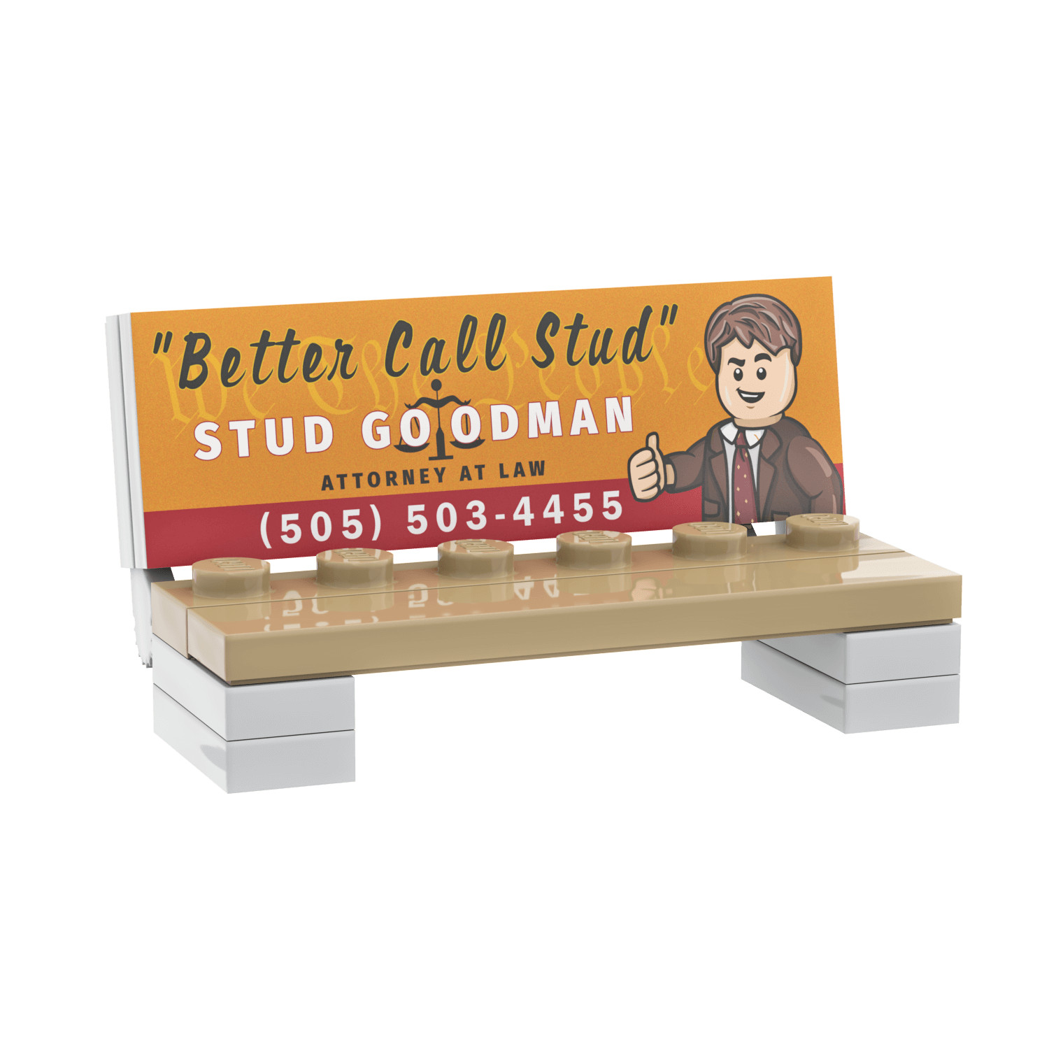 Bench with Advertising - Custom Set - Custom Printed - Brick City  Minifig Scale
