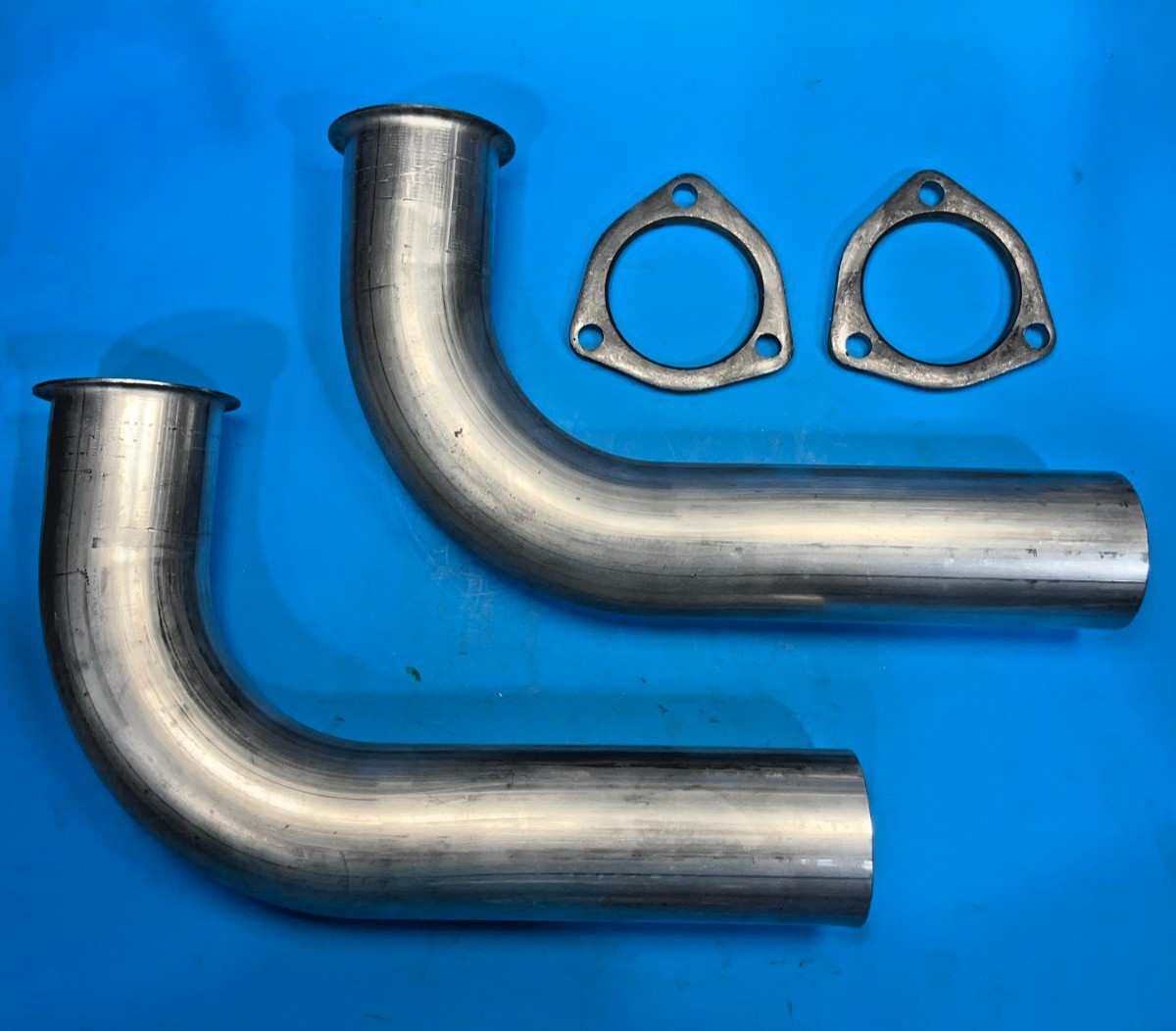 Shorty Exhaust Header Pipe Block Hugger 2.5" 14 Ga. for Chevy 265-400 SBC