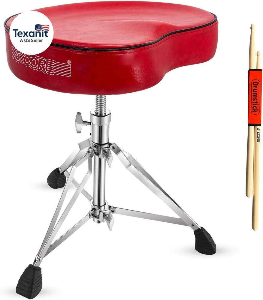 Drum Throne 4 Inch Thick Padded Ergonomic Comfortable Saddle Guitar Stool Heavy
