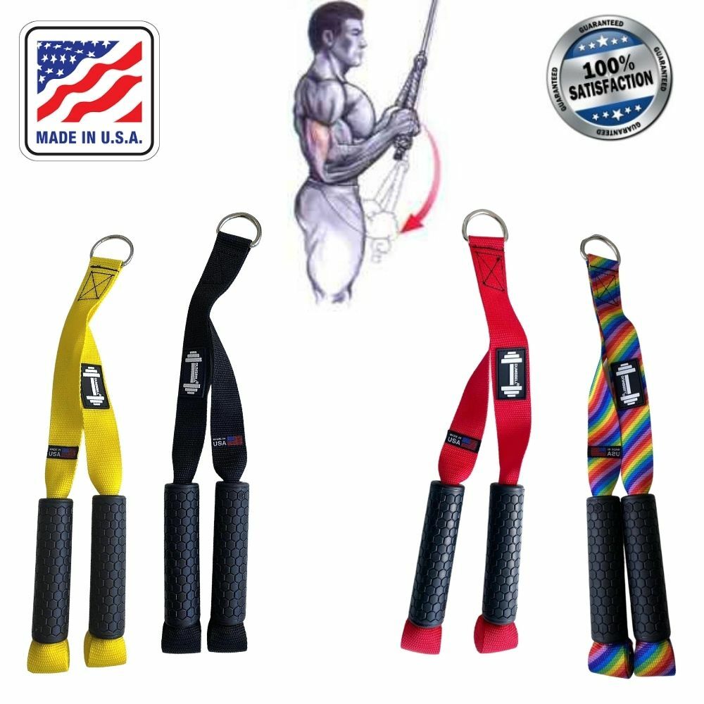 Gym Cable Attachments Handle Tricep Pressdown Machine Exercise