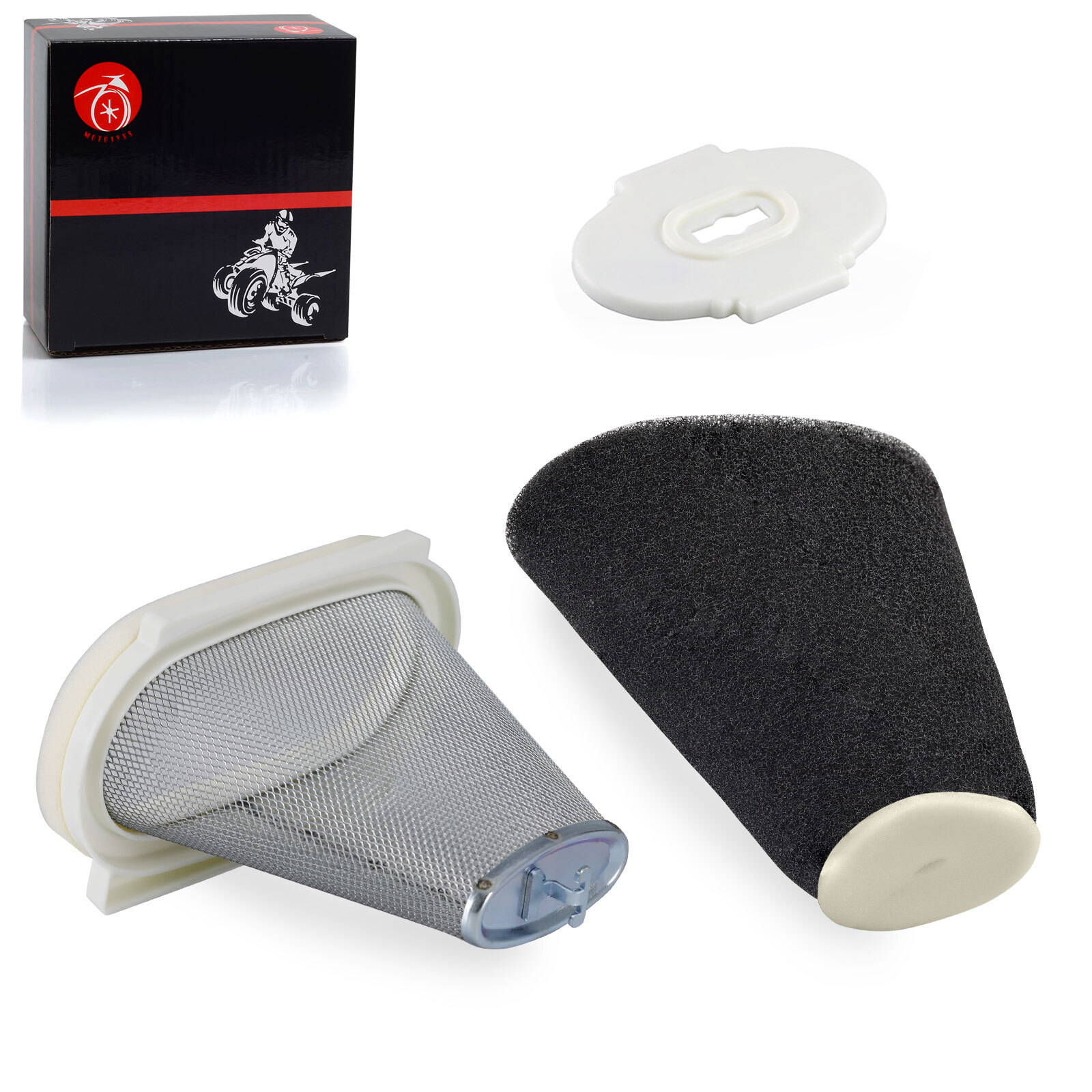 Air Filter & Cage Guide & End Cap For Yamaha Raptor 660R YFM660R 2001 2002- 2005