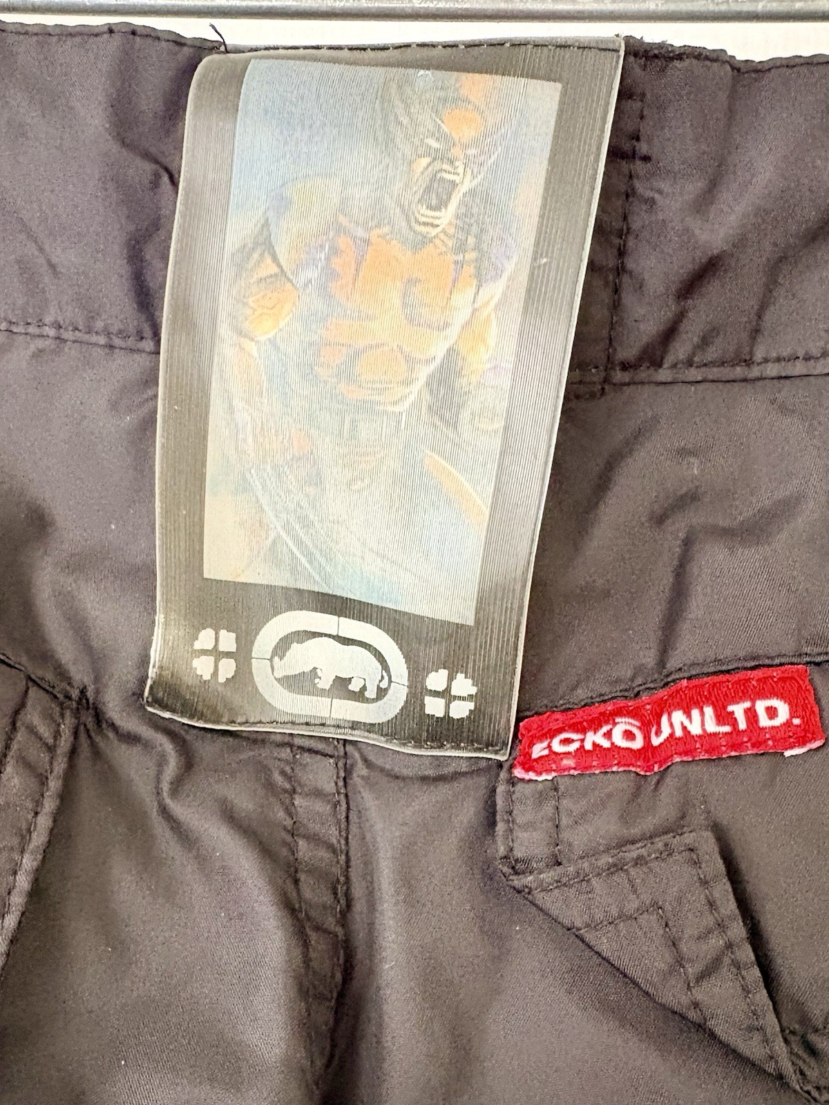 Vintage Ecko Marvel Wolverine SnowBoard Ski Pant Sz 30 Black Hologram Logo Korea