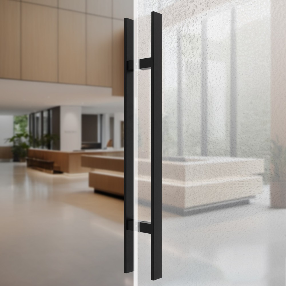 Stainless Steel Double Sided Push Pull Door Handle, H-shaped Door Pull Handle