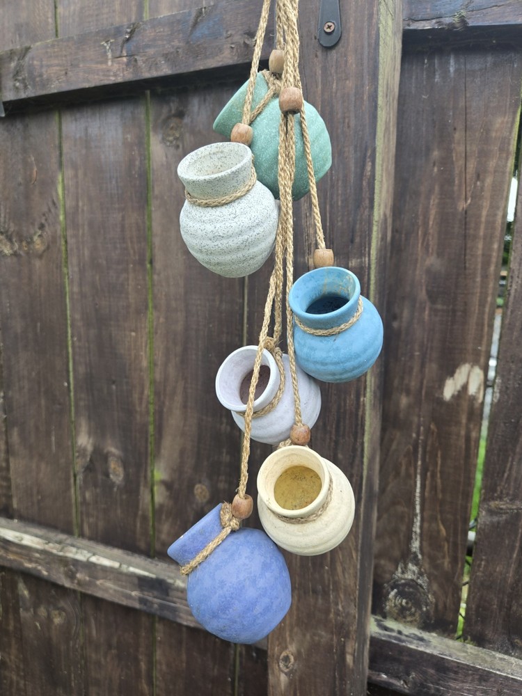 Miniature Hanging Clay Pots