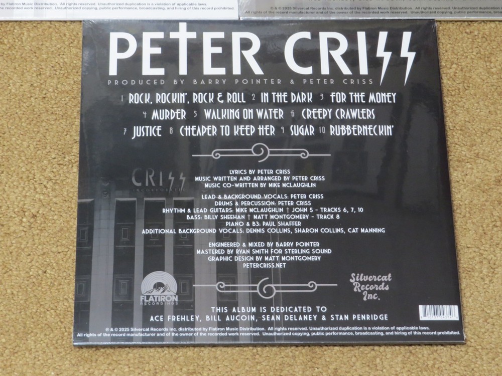 KISS PETER CRISS 3 RECORD SEALED SET SILVER BLACK AND WHITE
