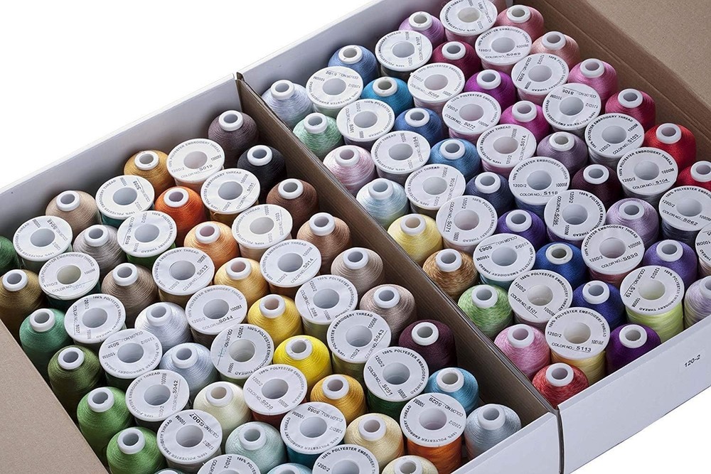 120 Colors Polyester Embroidery Thread Kit 40WT 550Y for Sewing Machine