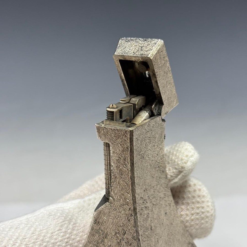 Working dunhill gas lighter desk lighter silver with box