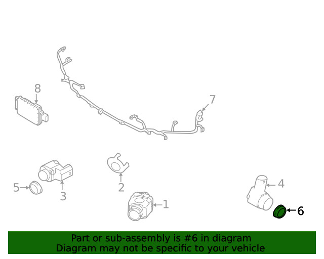 Genuine Land-Rover Auto Park Sensor Cap LR041096