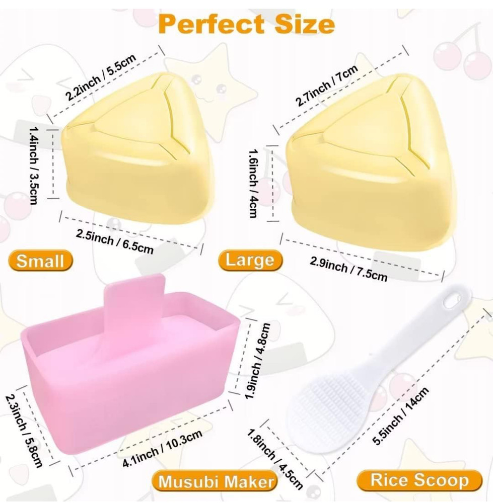Onigiri Mold 3 Pack Musubi Press Maker Triangle Rice Ball Mold Maker