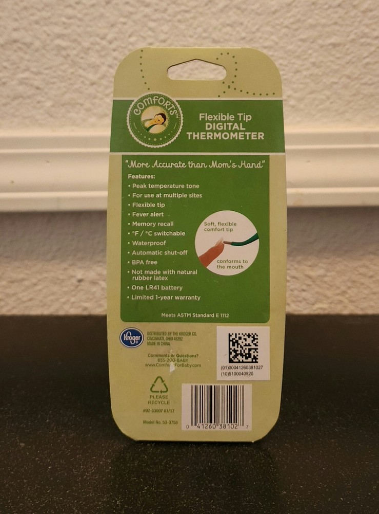Comforts Flexible Tip Digital Thermometer Temperature Frog Green