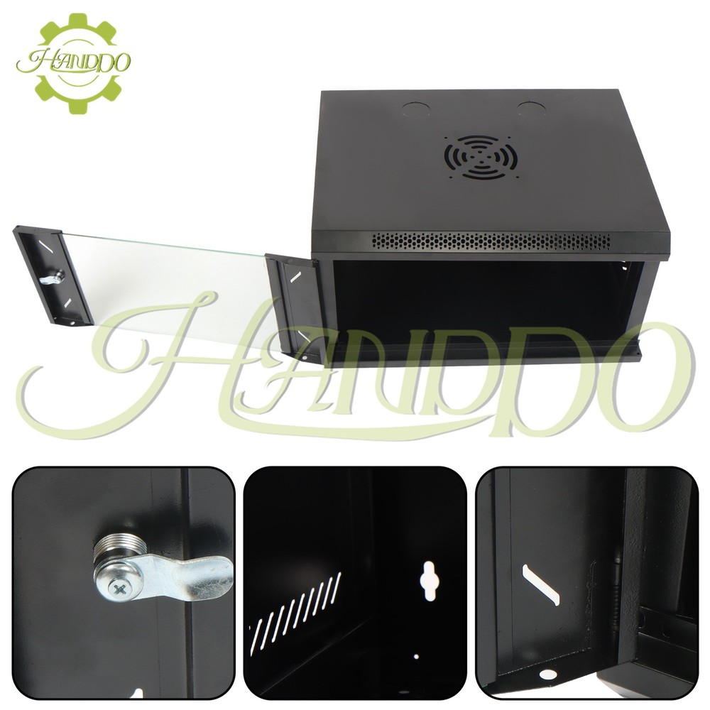 6U Wall Mount IT Data Network Server Rack Cabinet Enclosure 15.5" Depth Black