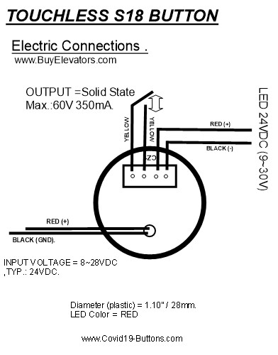 TK Elevator TOUCH-LESS BUTTONS FOR ELEVATORS ,LIFTS TOUCH--FREE QTY 2pcs