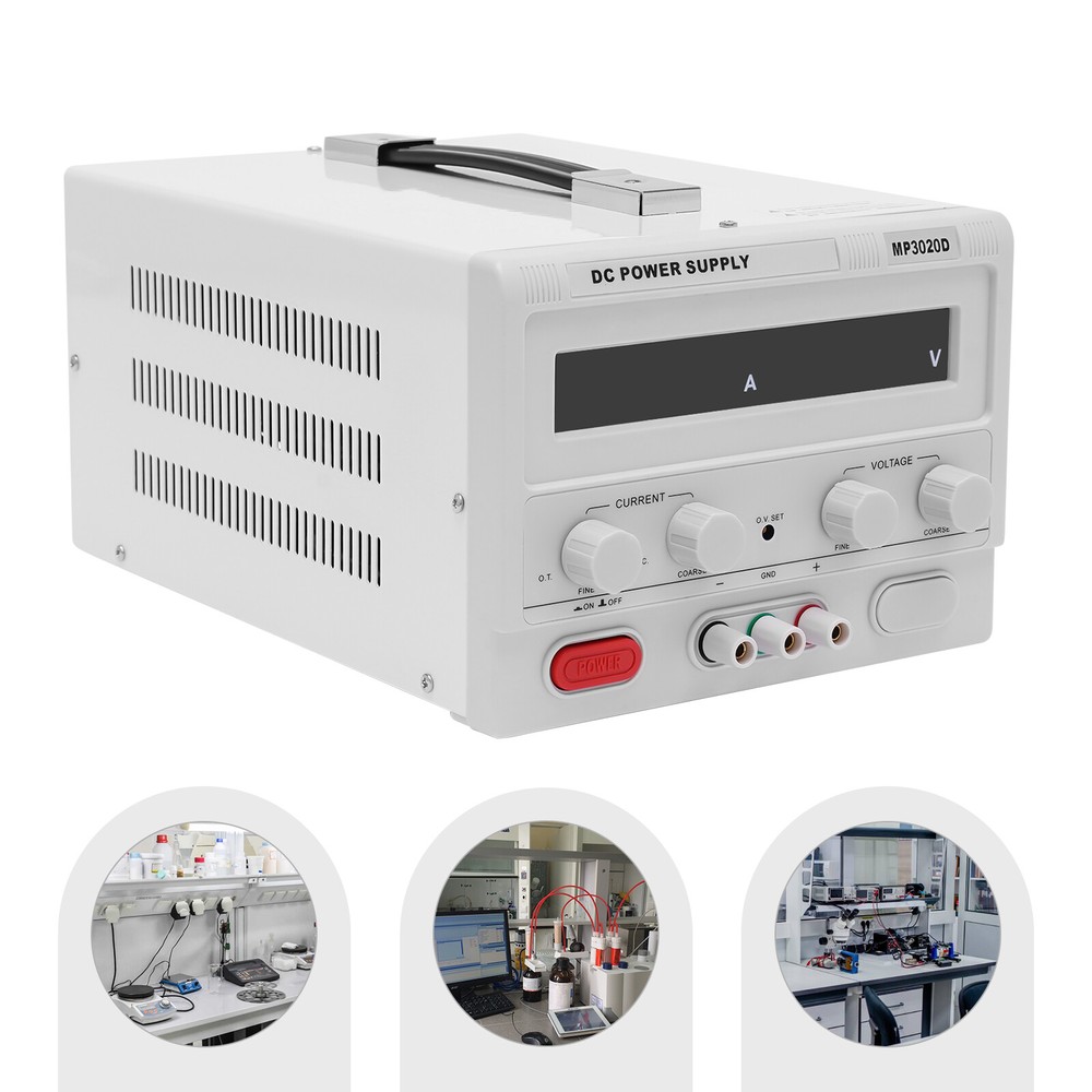 0-30V 0-20A DC Power Supply Variable Digital Lab Test Adjustable High Precision