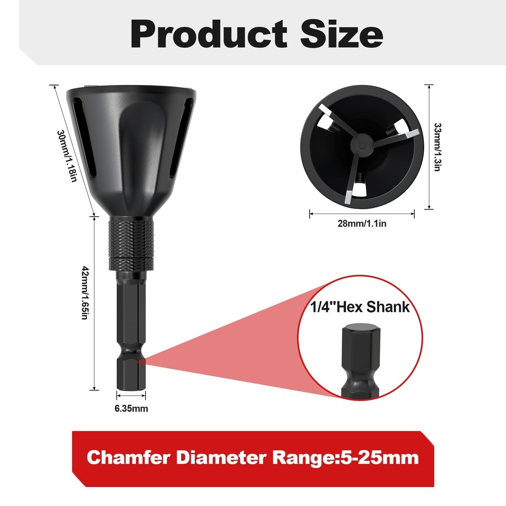 Deburring External Chamfer Tool with Tungsten Carbide Blade, Bolt Thread Repa...