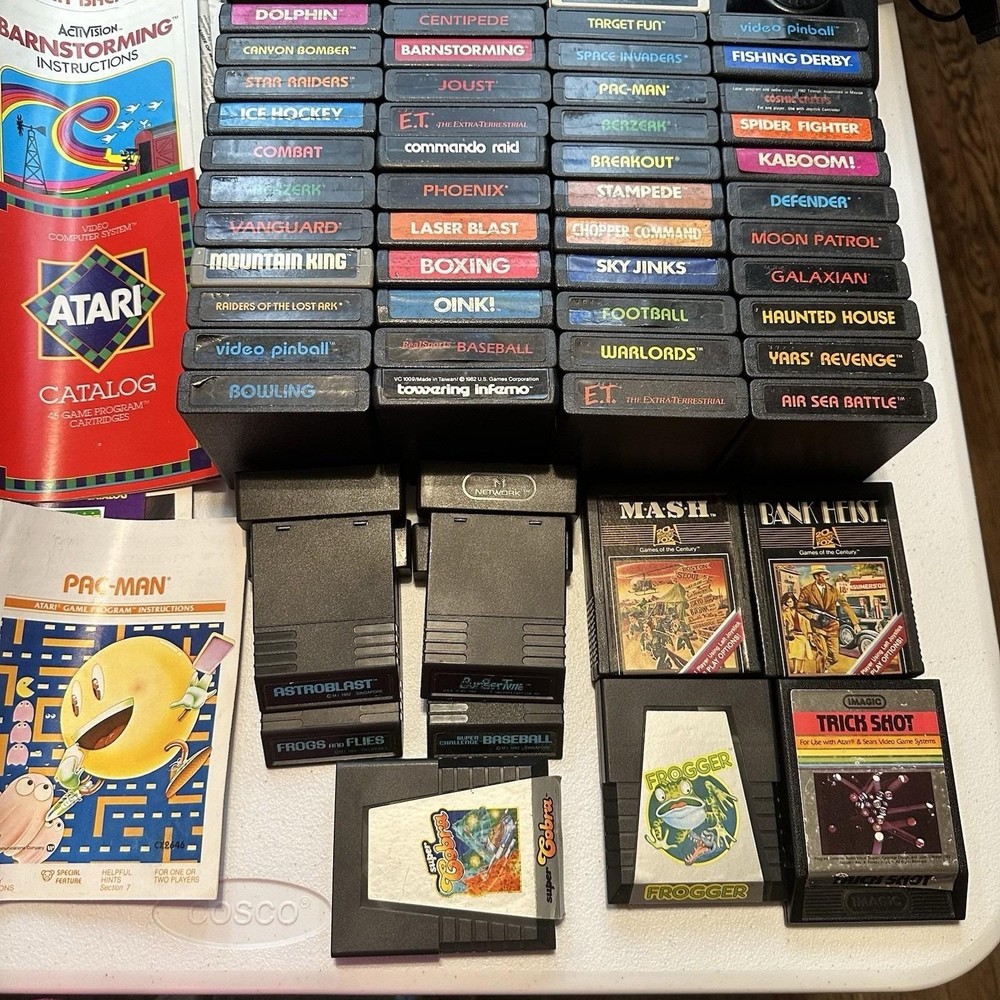 Tele-Games Sears Atari Video Arcade Controllers 68 Games Booklets Untested/AS IS