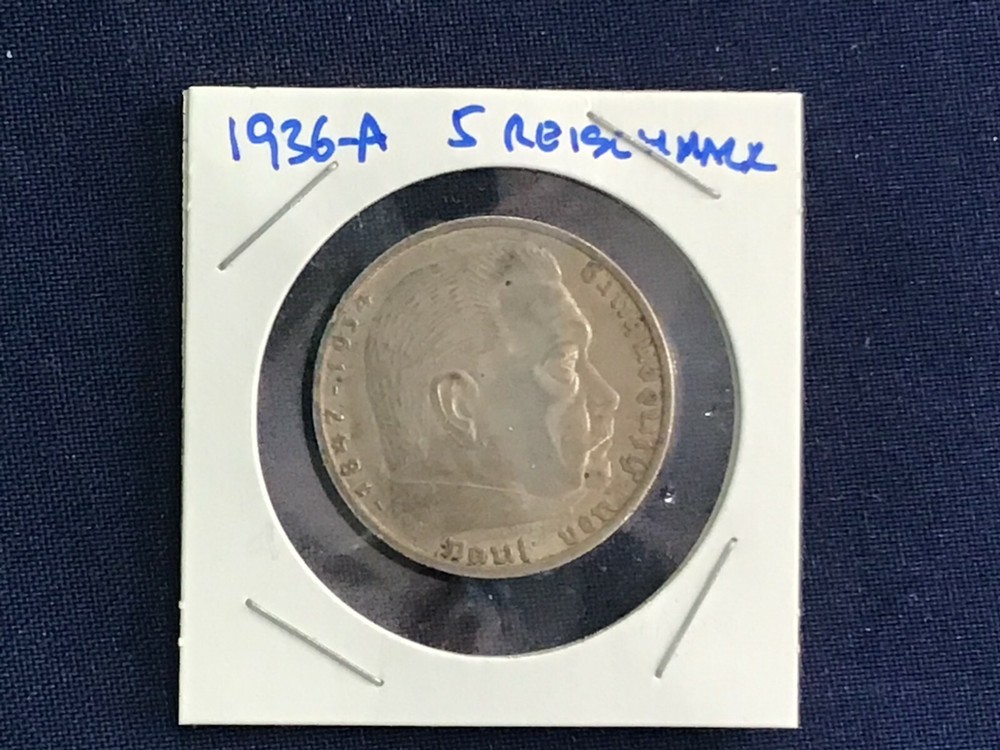 1936-A Germany Silver 5 Reischmark E7739