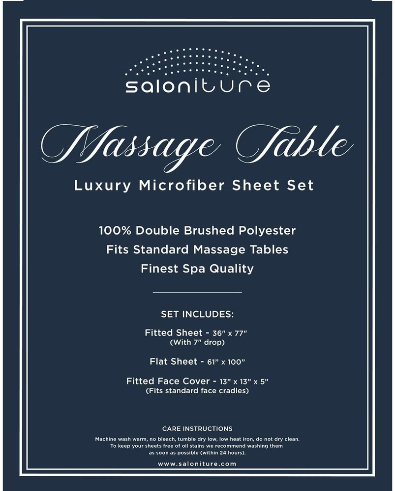 Microfiber Massage Table Sheet Set - Ultra-light, Durable, Comfortable - 3-Piece