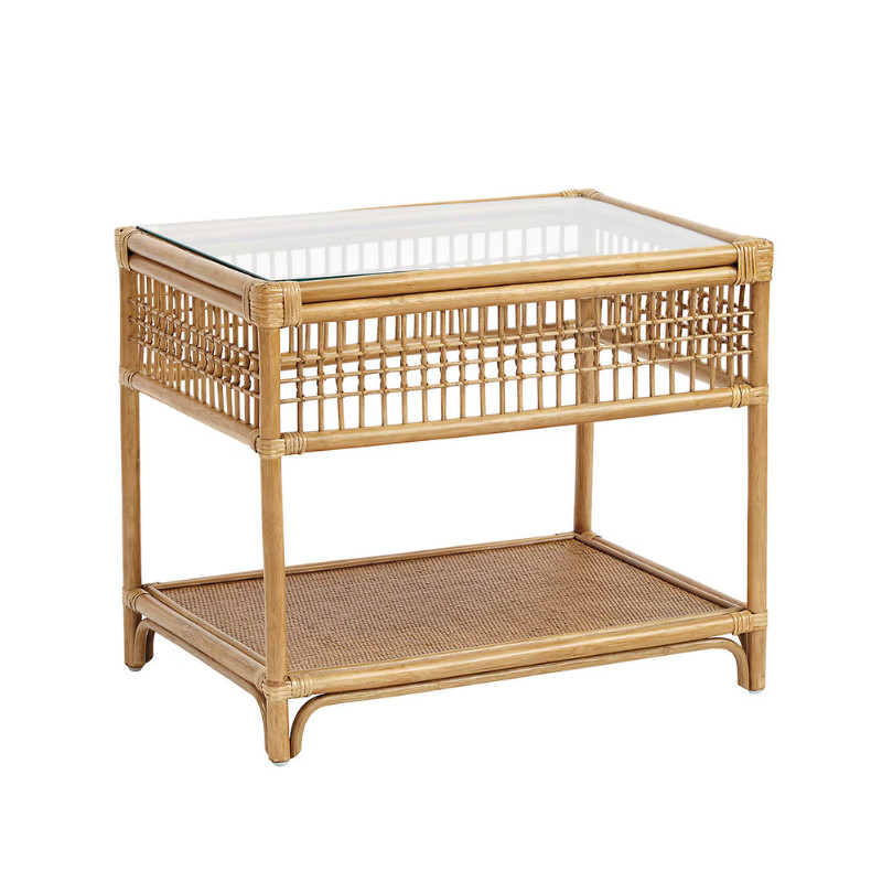 Ballard Designs Beverly Rattan Side Table