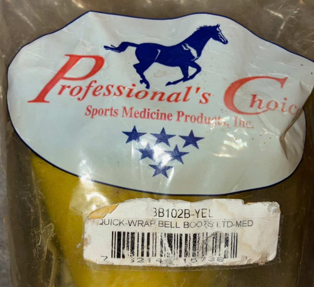 NEW YELLOW QUICK WRAP PROFESSIONALS CHOICE BELL BOOTS MEDIUM