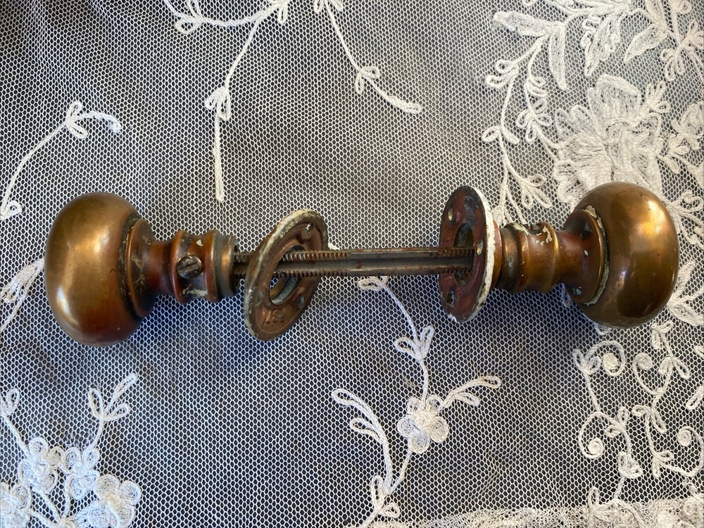 Antique Vintage Brass Door Handle/Knobs AS IS