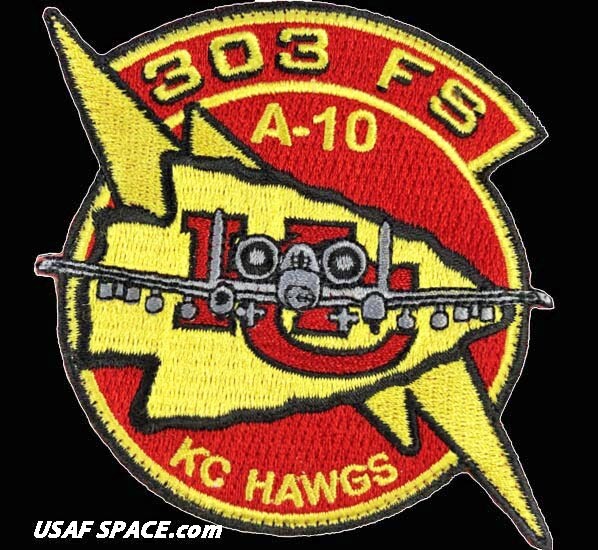 USAF 303RD FIGHTER SQUADRON -303 FS- KC HAWGS -Whiteman AFB- ORIGINAL VEL PATCH