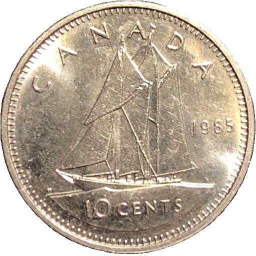 1985 Canada 10 Cent Coin - Proof-Like Uncirculated