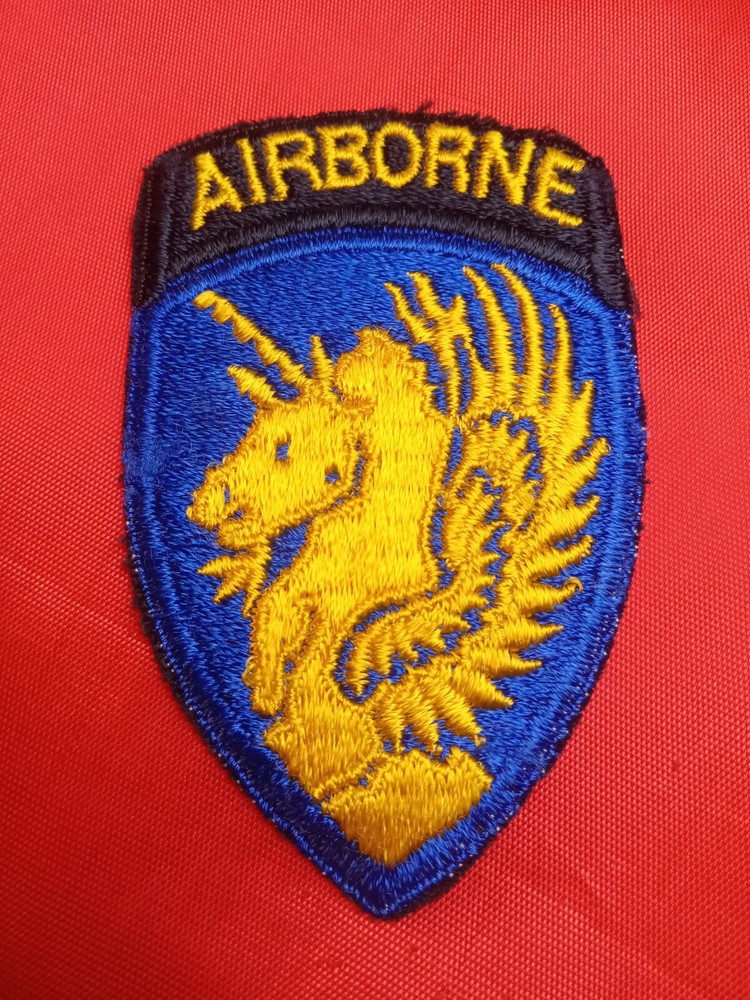 US Army Authentic WW2 13th Airborne Division Patch W/Attached Tab