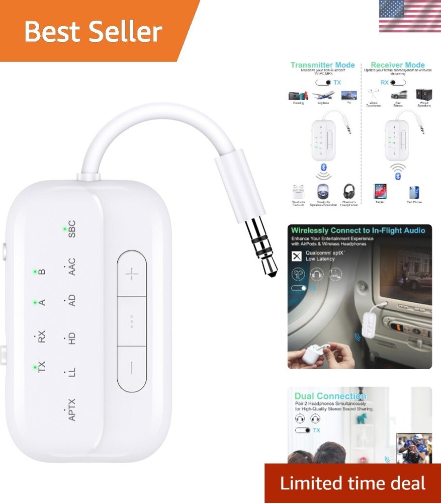 AptX-Enhanced Bluetooth Transmitter/Receiver: HiFi Stereo for On-the-Go Use