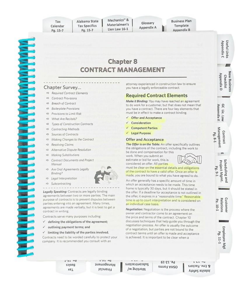 Highlighted and Tabbed - NASCLA Guide General Contractors Alabama 3rd