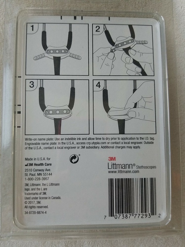 Littmann Stethoscope Identification ID Tag #40008 Grey *NEW*