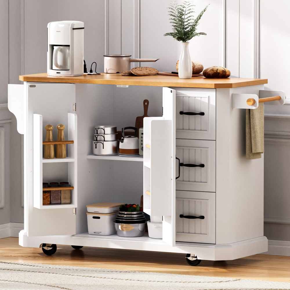Rolling Kitchen Cart Storage Drawers Shelves Rack With Wheels Kitchen Island