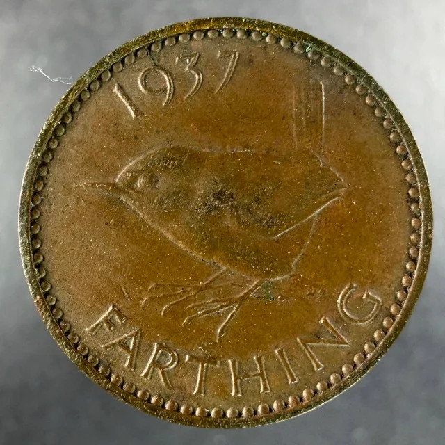1937 Great Britain Farthing George VI Wren Reverse