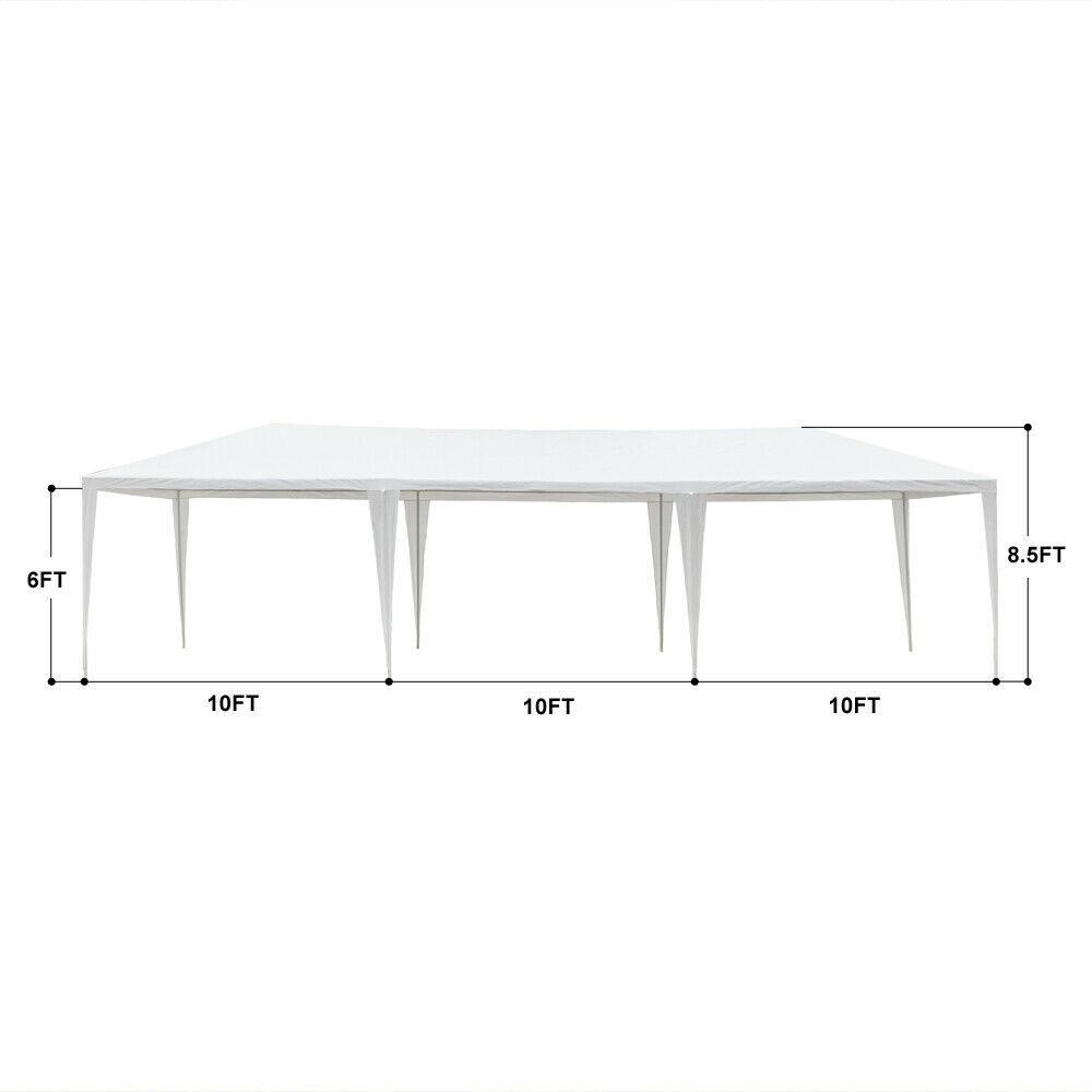 10'x30' Upgrade Spiral Tube Canopy Party Wedding Tent Gazebo Pavilion 8 Walls