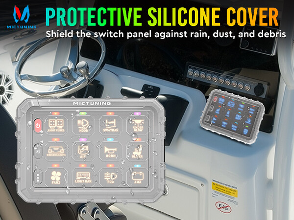 MICTUNING P1Y 12 Gang Switch Panel Wireless Remote Circuit Control Lights System