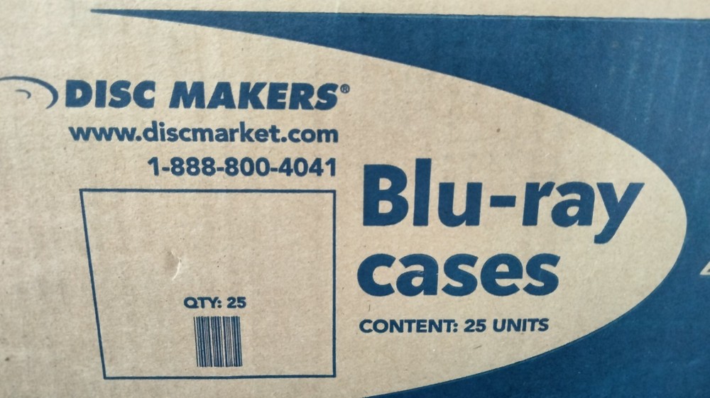 BOX OF 25 BLU-RAY CASES (UNUSED)