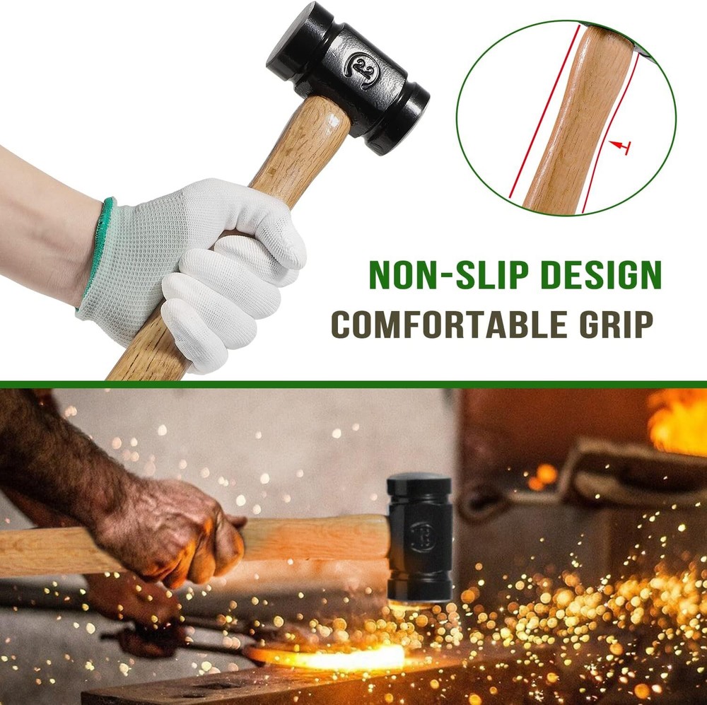 61B 36 OZ Blacksmith Farrier Rounding Hammer Tool For Blacksmithing Forging