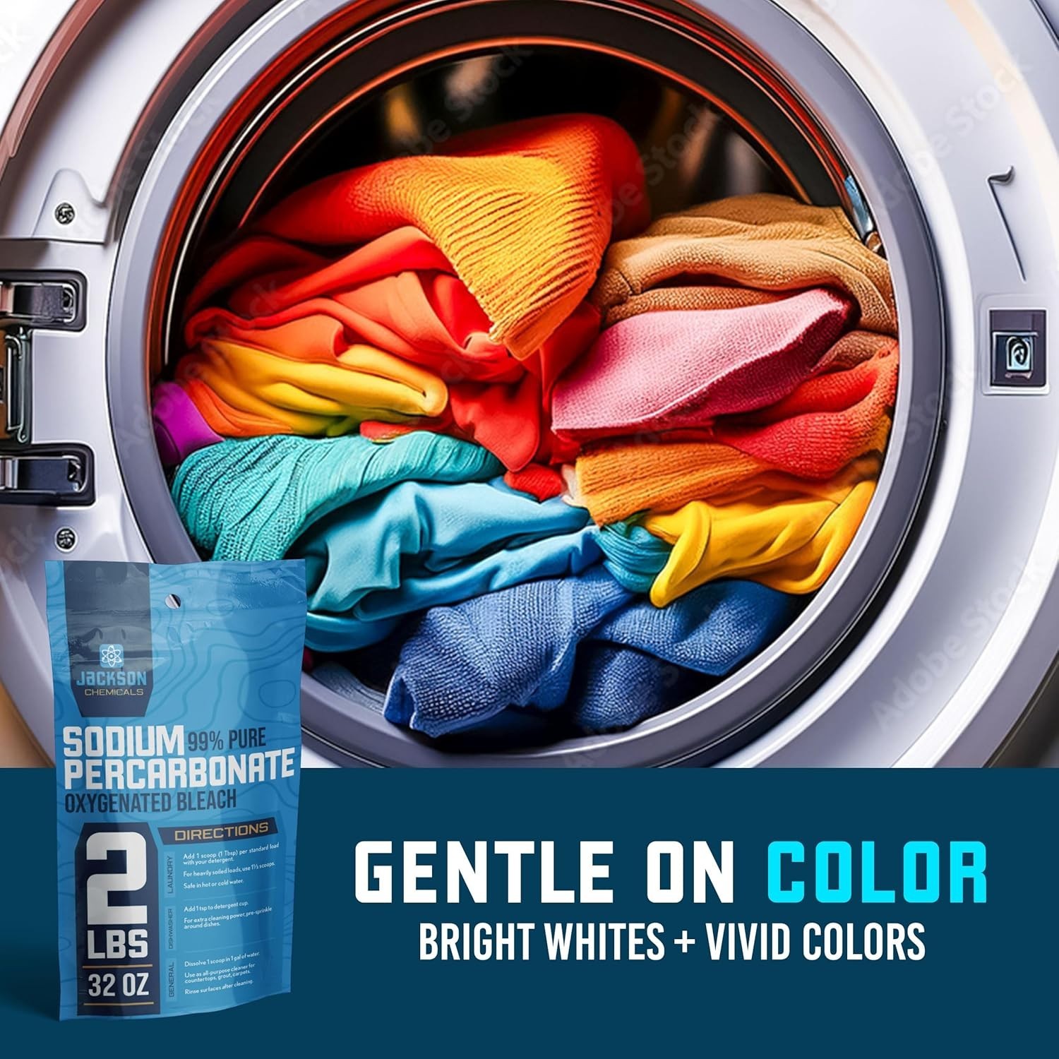 99% Pure Sodium Percarbonate - 2 lbs - Oxygenated Bleach