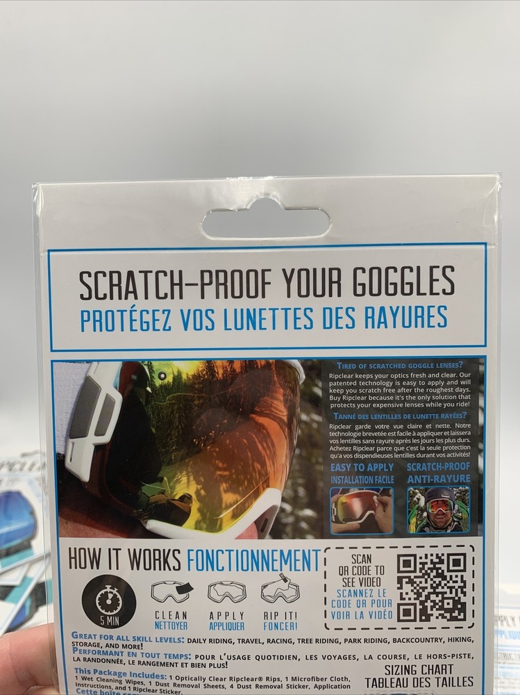 Ripclear Spherical Goggles Lens Protector Snowboarding Ski 1-Pack Size Medium