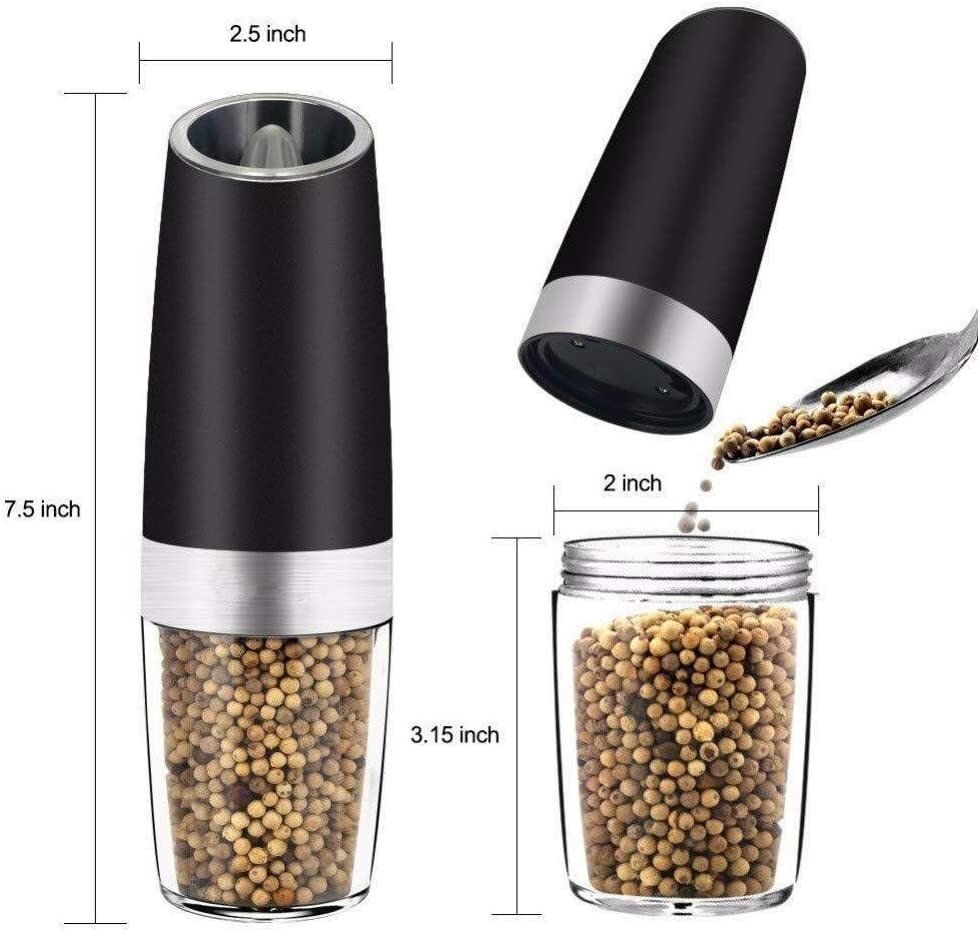 Gravity Electric Salt Automatic Pepper and Salt Mill Grinder with LED Light US