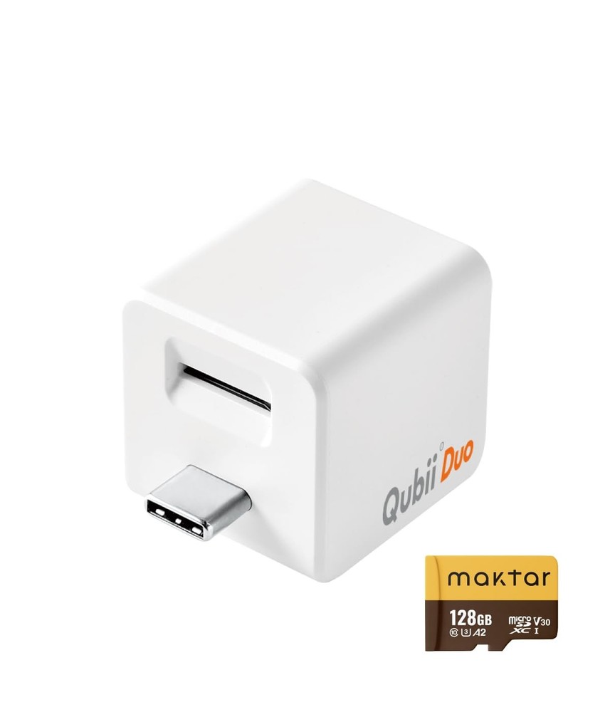 Qubii Duo USB-C Auto Backup Stick & 128GB MicroSD Bundle | Subscription-Free ...