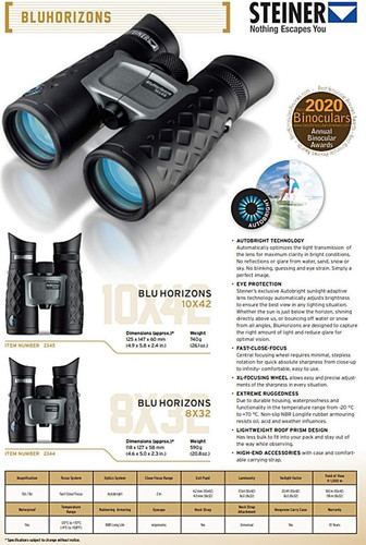 Steiner BluHorizons Binoculars - Unique Lens Technology, Eye Protection,...