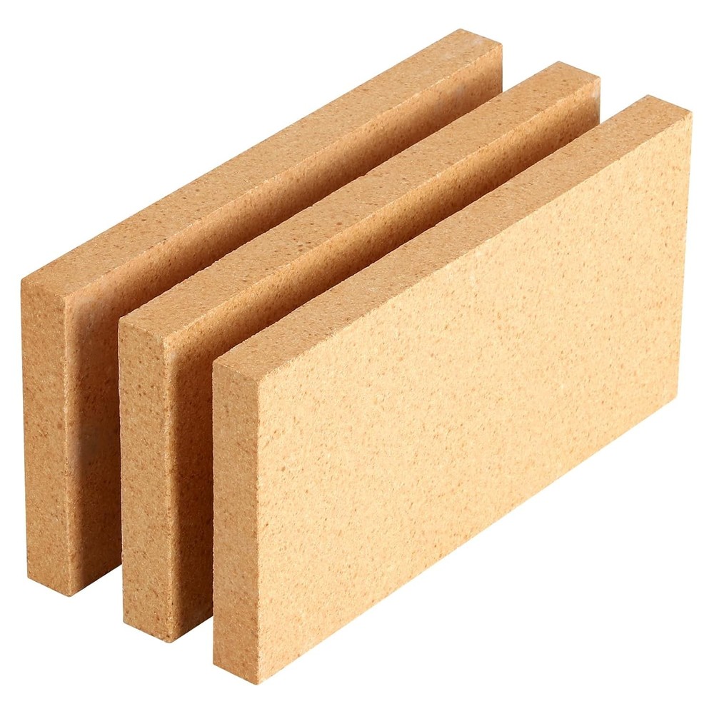 3 Pack High Temp Firebricks 9x4.5x0.8 3000F Insulating Refractory Fireclay