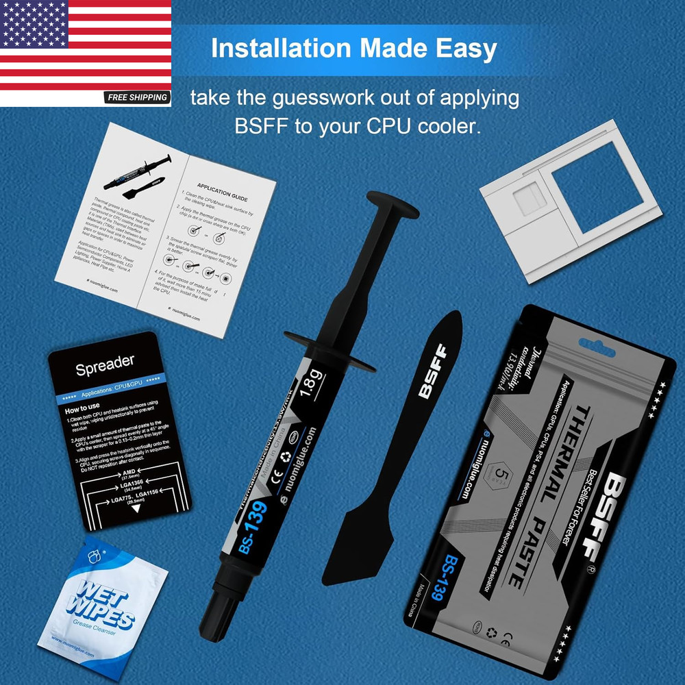 Thermal Paste, 1.8G with Toolkit CPU Paste Thermal Compound Paste Heatsink for I