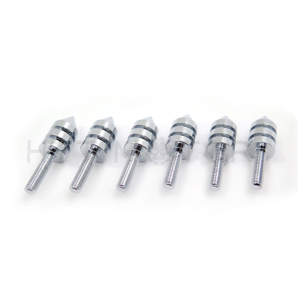 Motorcycle Windscreen Chrome Spiked Bolt Kit Well Nuts Bolts Set Washers Screws