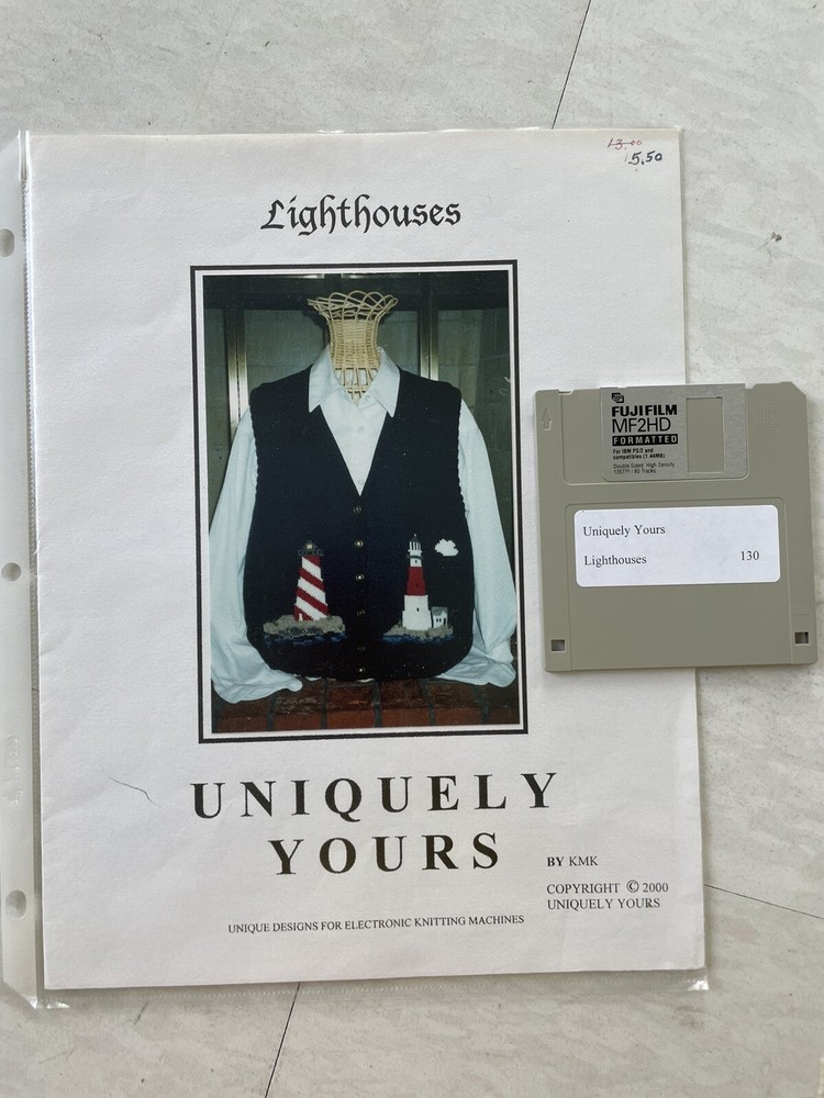 Uniquely Yours Patterns for Electronic Knitting Machines plus 3.5" Floppy Discs