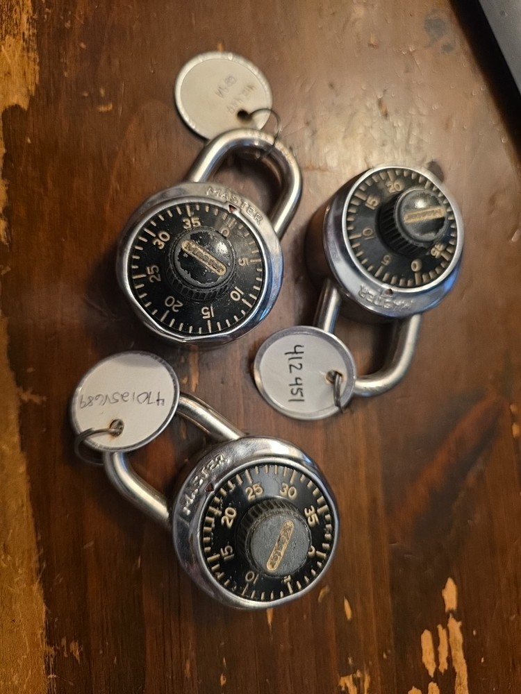 Three Master Lock 1525 Combination Padlocks