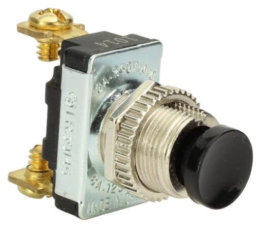 Fastronix 6A AC/DC Momentary Push Button Switch with Screw Terminals Black